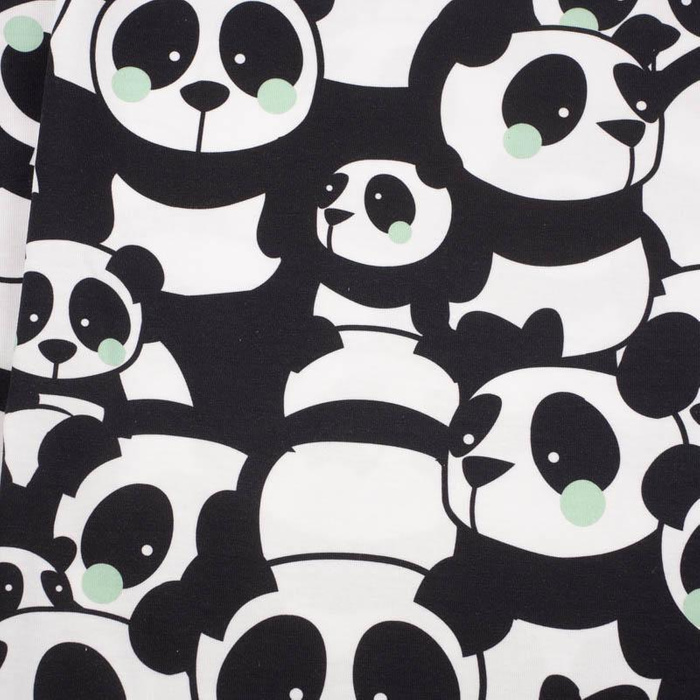 50cm PANDY / mięta - dresówka pętelkowa 