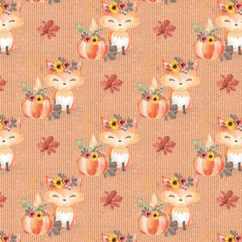 FOXES AND PUMPKINS pat. 2 / orange (FOXES AND PUMPKINS) - Nylon fabric Pumi