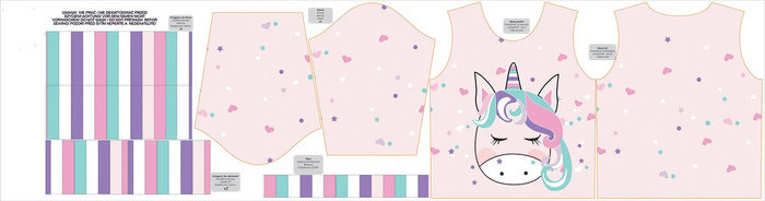 DĚTSKÁ MIKINA S KAPUCÍ (ALEX) - JEDNOROŽEC ALICE - teplákovina (110-116)