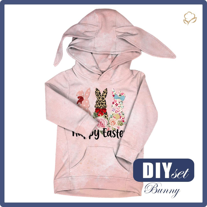 KID'S HOODIE BUNNY (PARIS) - HAPPY EASTER PAT. 2 - sewing set