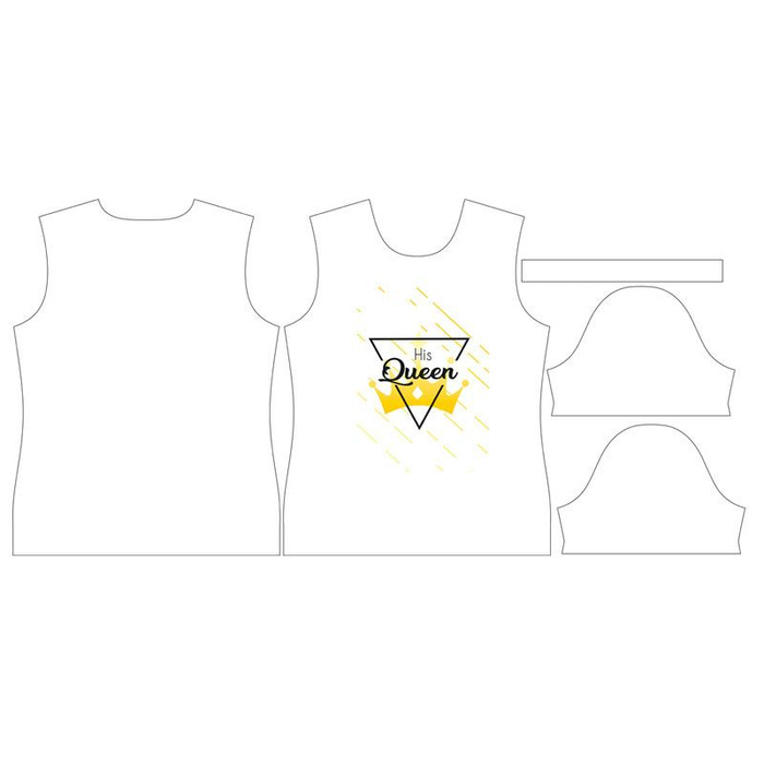 T-SHIRT DAMSKI - HIS QUEEN - single jersey  XS