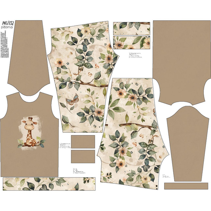 CHILDREN'S PAJAMAS " MIKI" - LITTLE GIRAFFE - sewing set (110/116)