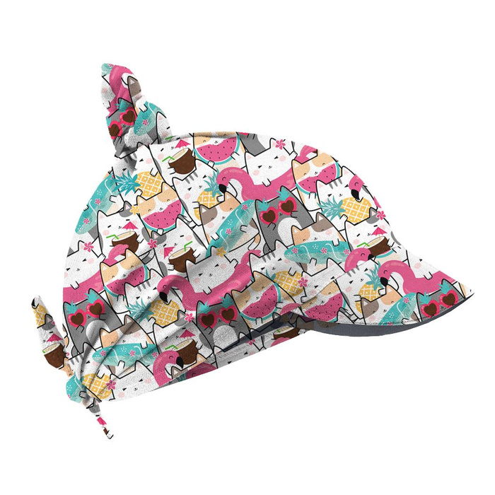 SUMMER CATS pat. 1 - Cotton woven fabric