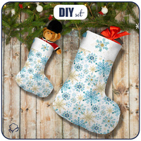 Christmas Stocking Set - BLUE SNOWFLAKES