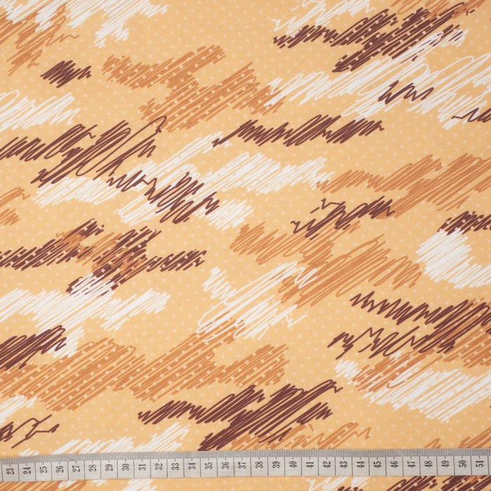 CAMOUFLAGE - scribble / mustard - looped knit fabric