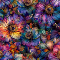 COLORFUL FLOWERS m. 1 - Krepp