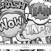 100cm COMICS (black-white) - Cotton woven fabric