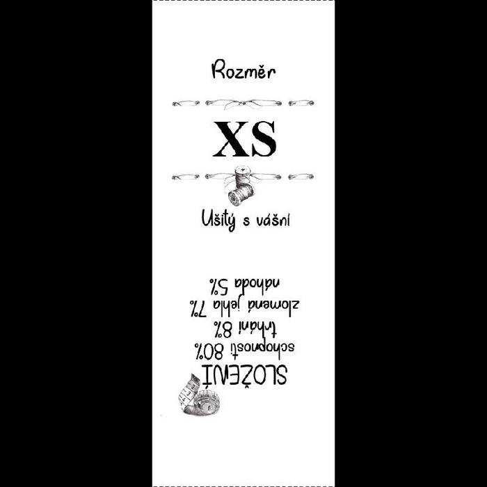 European care tag "CENTIMETER" CZ - 9 pcs set / Choice of sizes