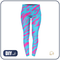 SPORTS LEGGINGS -  NEON ZEBRA PAT. 4 - S