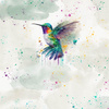 WATERCOLOR HUMMINGBIRD - panel (60cm x 50cm) Waterproof woven fabric