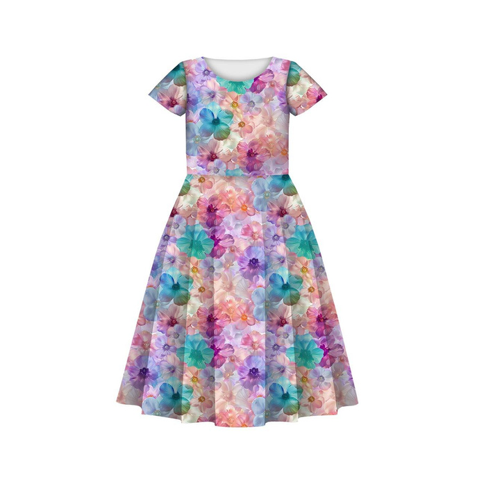 KINDER KLEID "MIA" - PASTEL FLOWERS WZ.9 - Nähset