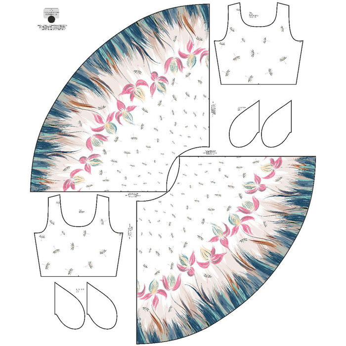 KLEID "ISABELLE" - BLUMEN (Motiv 4) / weiß - Nähset XXL