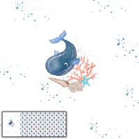 WHALE pat. 2 (MAGICAL OCEAN) - PANORAMIC PANEL (60cm x 155cm)