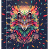 ANIMALS MANDALA wz.1 (fox) - panel (75cm x 80cm) looped knit fabric with elastane ITY