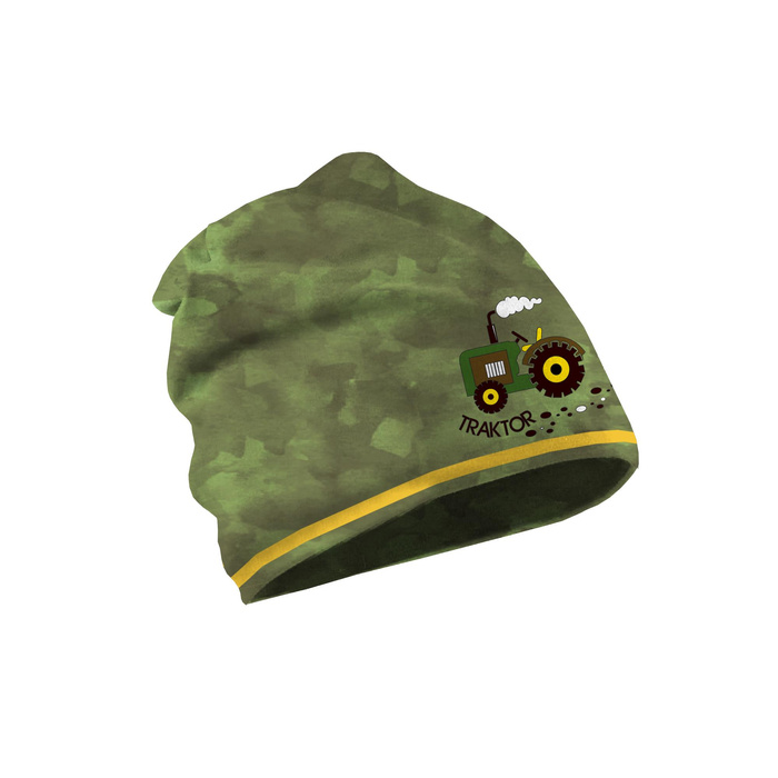 KINDER MÜTZE UND SCHAL (CLASSIC) - TRAKTOREN / grün 55-58