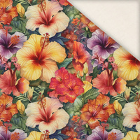 FLOWERS PAPAYA ORANGE WZ. 3 - Slub Weave