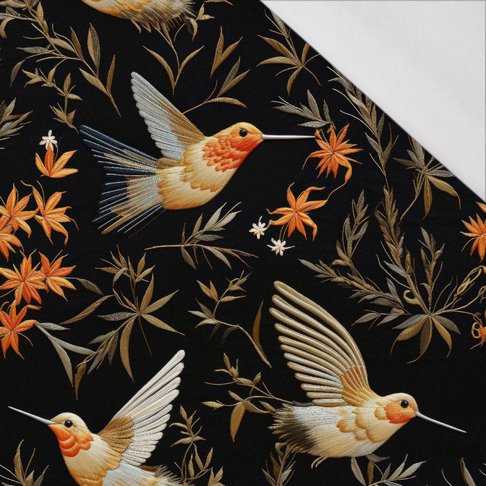 PASTEL BIRDS WZ.7 (KOLIBRY)- single jersey z elastanem ITY