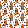 KLEINE PANDAS UND KÜRBIS SCHNEEMÄNNER / WEIß (HERBST DES KLEINEN PANDA) - Wasserabweisende Webware