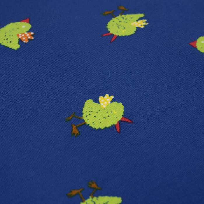 GRÜNE VÖGEL / Blau - Single Jersey 