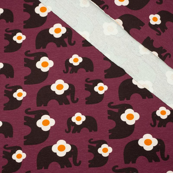 ELEPHANTS / FAIR WORLD / aubergine - single jersey TE210