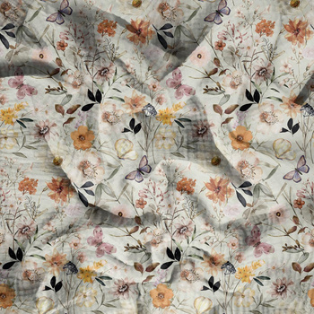FLOWERS MIX pat. 3 - Cotton muslin
