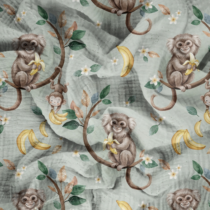 Banana Monkey - Muślin bawełniany