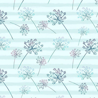 DANDELIONS / STRIPES (DRAGONFLIES AND DANDELIONS) - Viscose jersey