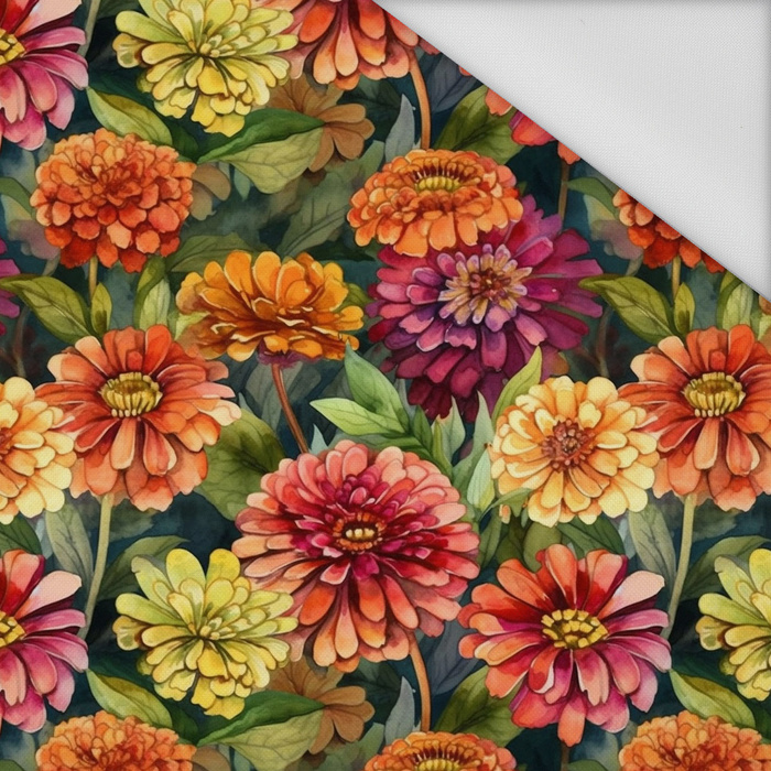 FLOWERS PAPAYA ORANGE WZ. 4 - Waterproof woven fabric