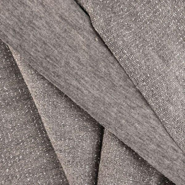 MELANGE LIGHT GRAY / Silver - loopback knit fabric with lurex thread