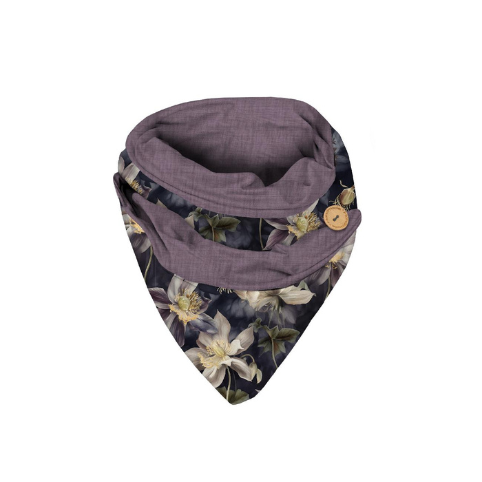 BUTTON SCARF - pastel flowers wz.3 - sewing set