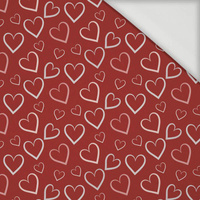 50cm HEARTS (CONTOUR) / red (VALENTINE'S HEARTS) - Viscose jersey