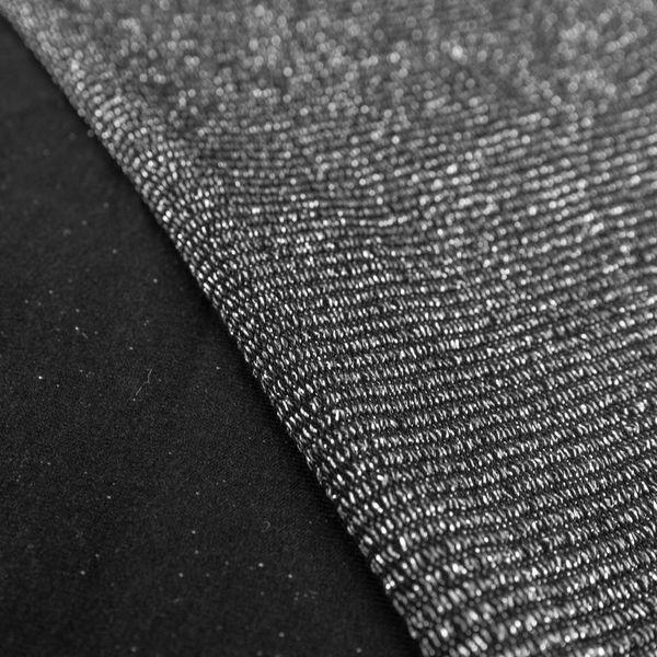 BLACK / Silver - loopback knit fabric with lurex thread