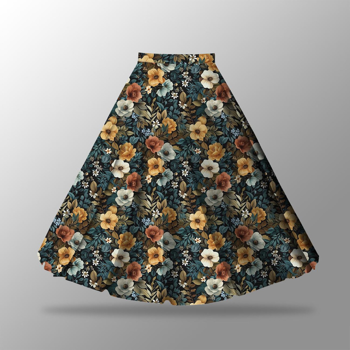 Skirt panel "MAXI" - crepe/ Flowers wz.24