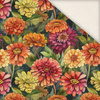 FLOWERS PAPAYA ORANGE WZ. 4 - Slub Weave