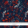 FOLKOWY FLORAL wz. 1 / czerwony (FOLKOWY LAS)- single jersey z elastanem ITY