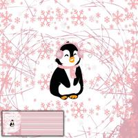 PENGUIN 2.0 / rose quartz - SINGLE JERSEY PANORAMIC PANEL (60cm x 150cm)