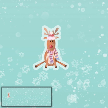 REINDEER  / SNOWFLAKES (CHRISTMAS REINDEERS) - PANORAMIC PANEL (60 x 155cm)