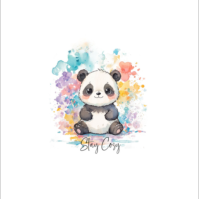 CUTE PANDA - Panel (60cm x 50cm)  Polster- Velours