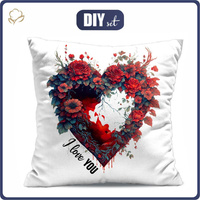 POLŠTÁŘ 45x45 - FLOWER HEART - přední + zadní strana