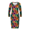 PENCIL DRESS (ALISA) -  FLOWERS pat.46 - sewing set XXL
