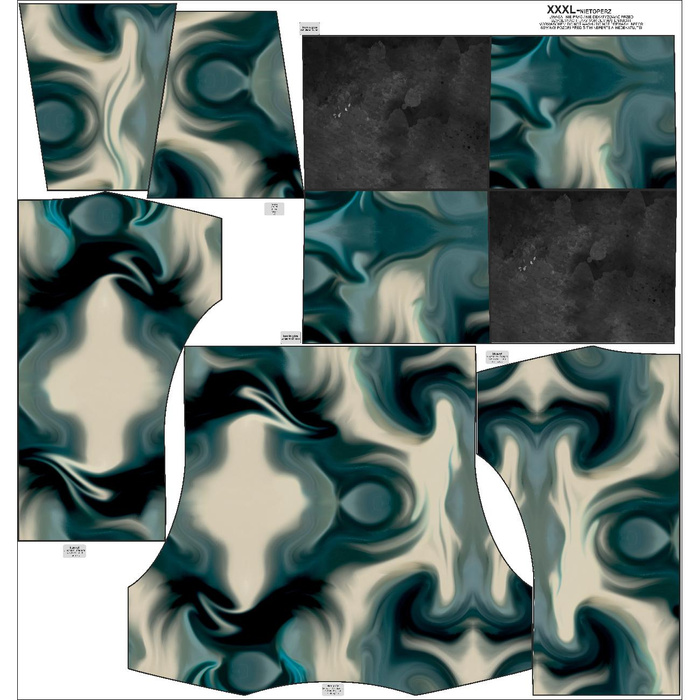 SNOOD SWEATSHIRT (FURIA) - ABSTRACTION pat. 4 - looped knit fabric - XL