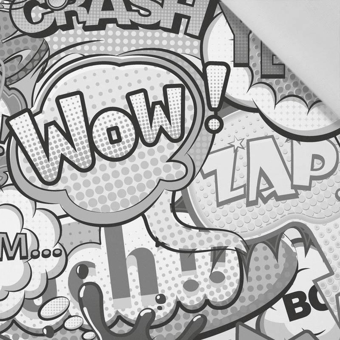 100cm COMICS (black-white) - Cotton woven fabric