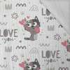 KATZEN / love you (KATZENWELT) / weiß - Baumwoll Musselin