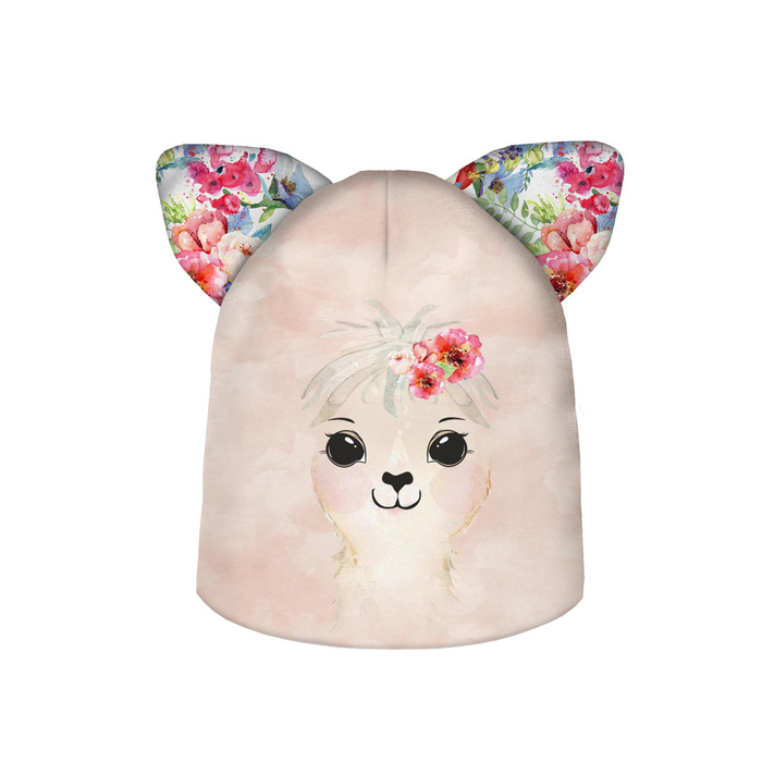 KID'S CAP AND SCARF (CAT) - ALPACA HANAH 48-50