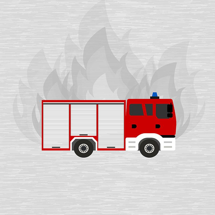 FIRE TRUCK - panel looped knit 