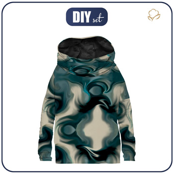 BLUZA DAMSKA (FURIA) NIETOPERZ Z KOMINEM - ABSTRAKCJA WZ. 4 -  dzianina pętelkowa  L