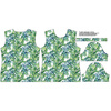 T-SHIRT DAMSKI - MINI LIŚCIE I OWADY WZ. 6 (TROPIKALNA NATURA) / biały - single jersey XXXL