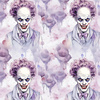 PASTEL HORROR CLOWN PAT. 1 - Cotton woven fabric