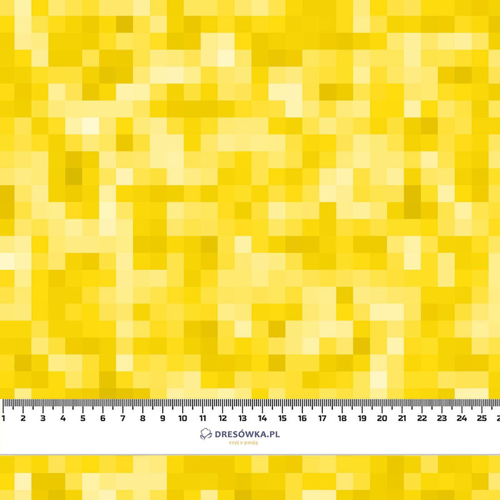 PIXELS pat. 2 / lemon - quick-drying woven fabric