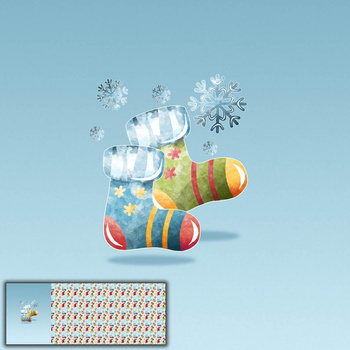 SOCKS / BLUE (CHRISTMAS SEASON) - panel panoramic